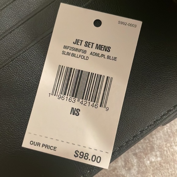 Brand New Michael Kors Admiral Blue Logo Slim Billfold Jet Set Men's Wallet - Picture 11 of 16